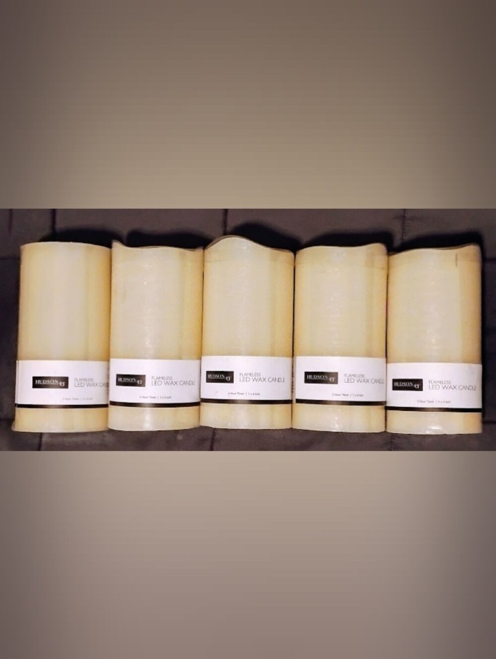 5 Ivory Flameless LED Wax Candles